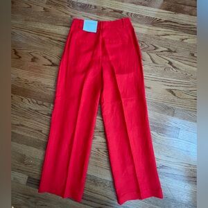 NWT Tomato Red Linen Trouser from Loft
